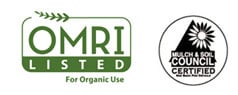 Omri Association Logo with Mulch & Soil Council Certification Badge