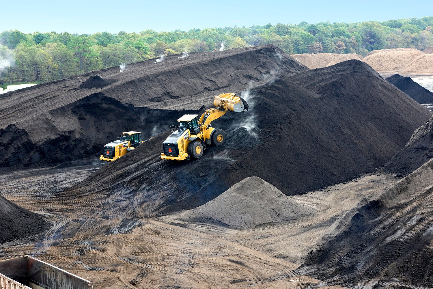 compost being gather at yaphank long island facility