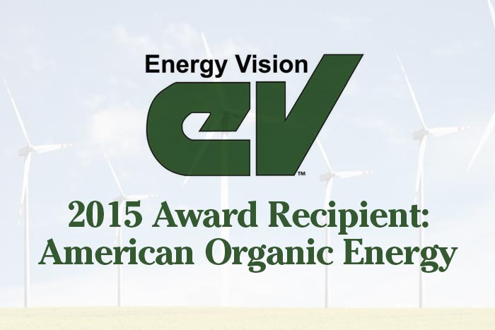 Text Graphic - Energy Vision - 2015 Award Recipient: American Organic Energy