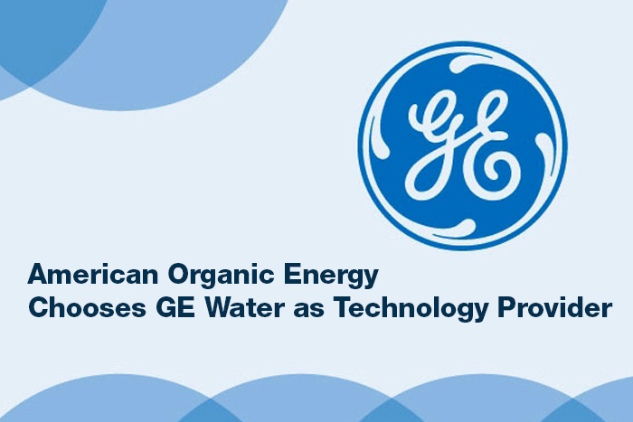 AOE choosed GE water as technology provider text image with GE logo