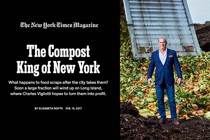 NY Times image - The Compost King of New York with photo of Charles Vigliotti